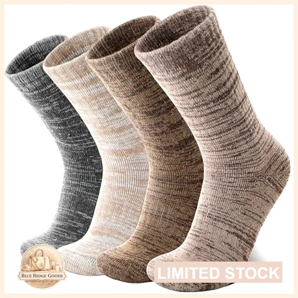 Merino Wool Hiking Socks Thermal Thick Winter Crew Cushioning Work Unisex
